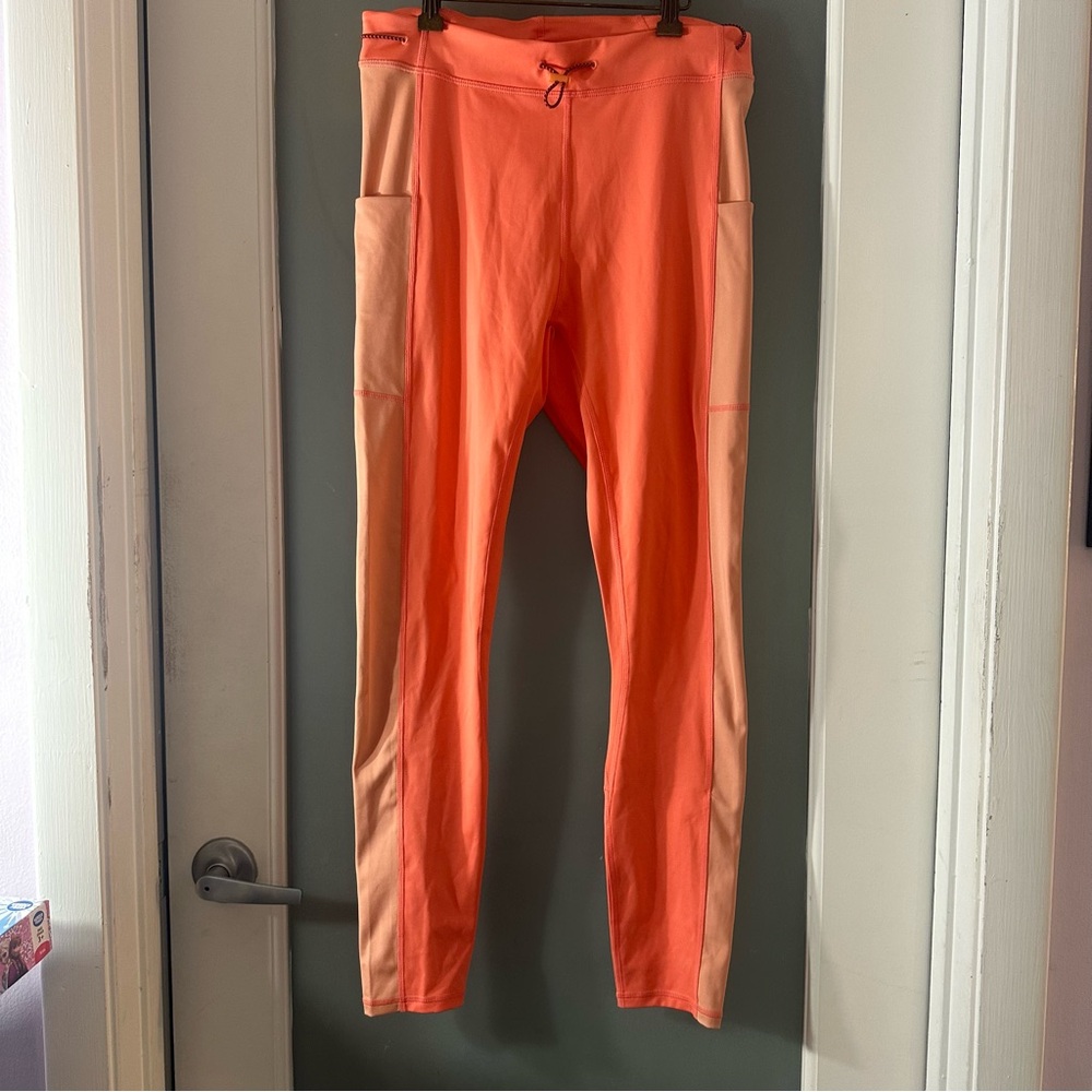 Fabletics Motion 365 + Orange High Waisted Bungee Leggings